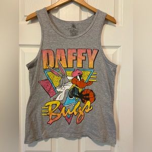 Looney Tunes Daffy and Bugs retro tank top Medium